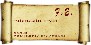 Feierstein Ervin névjegykártya